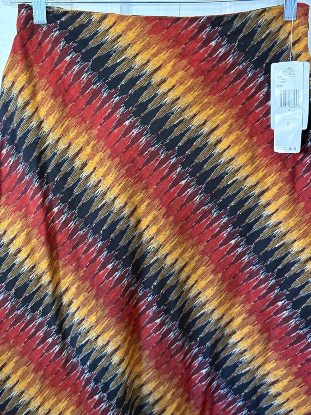 Vintage Chevron 100% Cotton Handkerchief Boho Hem Skirt Jones New York Sport - Picture 2 of 8